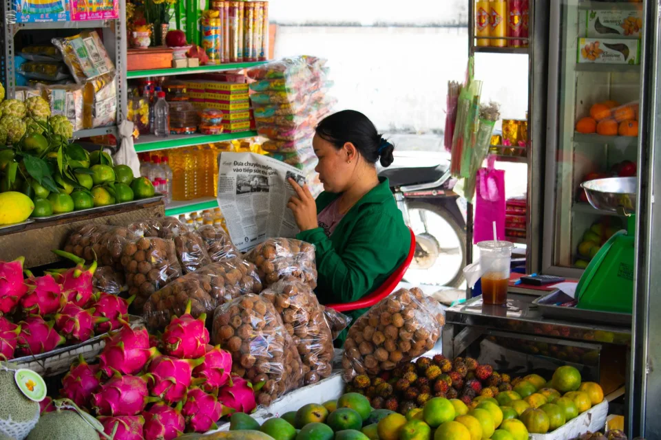 Quầy tính tiền lúc đông khách